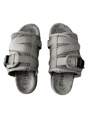 DRACO Slides Mens Shoes Size 5, 5.5, 6 Gray Storm Reflective Sandals NEW + Bag